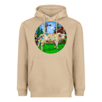 Mushroom christmas charolais bull and barnyard Heavyweight Hoodie - RanaPortraitStore