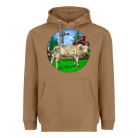 Toasted Coconut christmas charolais bull and barnyard Heavyweight Hoodie - RanaPortraitStore