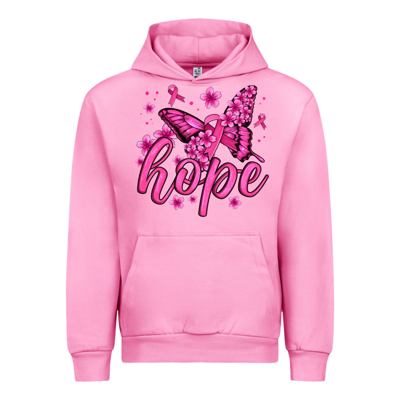 Hope Breast Cancer Butterfly Urban Hoodie by Jasminsmagicworld | Teevron