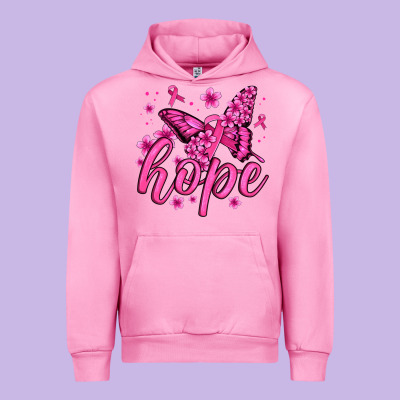 Hope Breast Cancer Butterfly Urban Hoodie Designed By Jasminsmagicworld