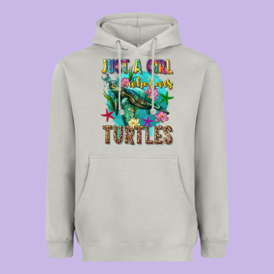 Just A Girl Who Loves Turtles Heavyweight Hoodie Designed By Texasbilliewilder