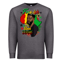 Charcoal Heather free ish since 1865 black man Premium Sweatshirt - HRA Design Shop
