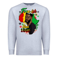 Heather Grey free ish since 1865 black man Premium Sweatshirt - HRA Design Shop