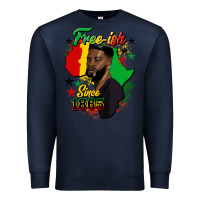 Navy free ish since 1865 black man Premium Sweatshirt - HRA Design Shop