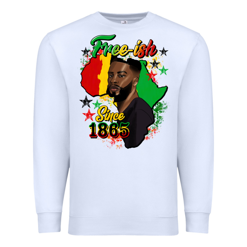 Free Ish Since 1865 Black Man Premium Sweatshirt by HRA Design Shop | Teevron
