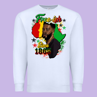 Free Ish Since 1865 Black Man Premium Sweatshirt Designed By Hra Design Shop