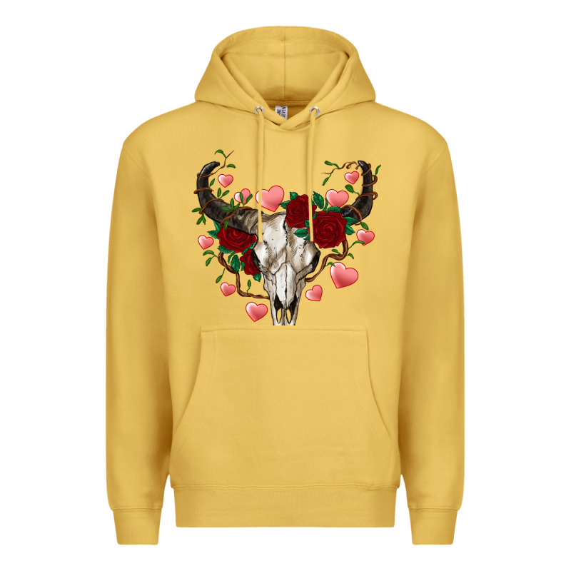 Valentine's Bull Skull Premium Hoodie by AdoDesignShop | Teevron
