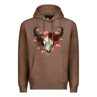 Chestnut valentine's bull skull Premium Hoodie - AdoDesignShop