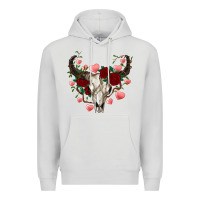 Dove Grey valentine's bull skull Premium Hoodie - AdoDesignShop