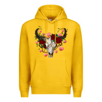 Lemon valentine's bull skull Premium Hoodie - AdoDesignShop