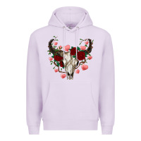 Lilac valentine's bull skull Premium Hoodie - AdoDesignShop