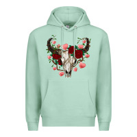 Seafoam valentine's bull skull Premium Hoodie - AdoDesignShop