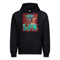 Black licensed practical nurse medical symbol  background Urban Hoodie - BarkalooDesign