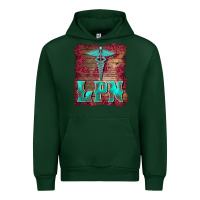 Forest Green licensed practical nurse medical symbol  background Urban Hoodie - BarkalooDesign