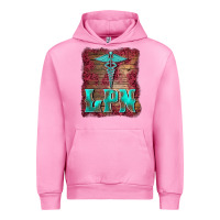 Fuchsia Pink licensed practical nurse medical symbol  background Urban Hoodie - BarkalooDesign