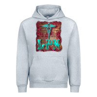 Heather Grey licensed practical nurse medical symbol  background Urban Hoodie - BarkalooDesign