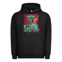 Pigment Black licensed practical nurse medical symbol  background Urban Hoodie - BarkalooDesign
