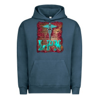 Pigment Midnight Navy licensed practical nurse medical symbol  background Urban Hoodie - BarkalooDesign