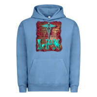 Pigment Pebble Blue licensed practical nurse medical symbol  background Urban Hoodie - BarkalooDesign