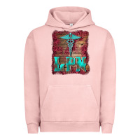 Pigment Salmon licensed practical nurse medical symbol  background Urban Hoodie - BarkalooDesign