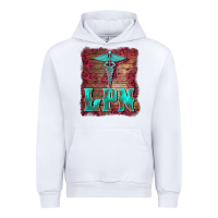 White licensed practical nurse medical symbol  background Urban Hoodie - BarkalooDesign