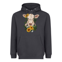 Smoke charolais calf with sunflowers Heavyweight Hoodie - RanaPortraitStore