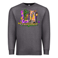 Charcoal Heather louisiana la mardi gras Premium Sweatshirt - FaDigitalArtStudio