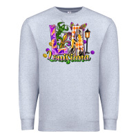 Heather Grey louisiana la mardi gras Premium Sweatshirt - FaDigitalArtStudio
