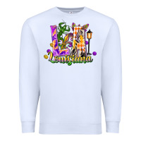 White louisiana la mardi gras Premium Sweatshirt - FaDigitalArtStudio