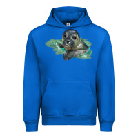 Cobalt Sea Seal Face Illustrations Urban Hoodie - LillyAllenDesigns