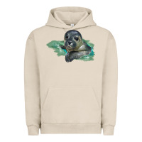 Pigment French Oak Sea Seal Face Illustrations Urban Hoodie - LillyAllenDesigns