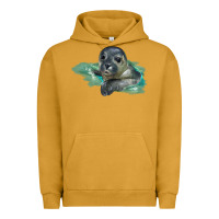 Pigment Peanut Butter Sea Seal Face Illustrations Urban Hoodie - LillyAllenDesigns