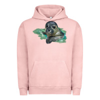 Pigment Salmon Sea Seal Face Illustrations Urban Hoodie - LillyAllenDesigns