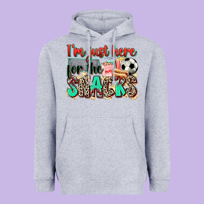 I'm Just Here For The Snacks Soccer Heavyweight Hoodie Designed By Zillion Design Studio