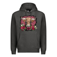 Charcoal Heather v.d. cow and roses Premium Hoodie - AdoDesignShop
