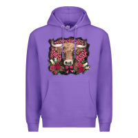 Purple v.d. cow and roses Premium Hoodie - AdoDesignShop