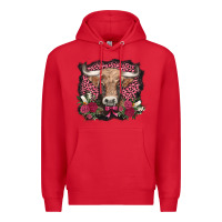 Red v.d. cow and roses Premium Hoodie - AdoDesignShop