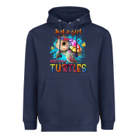 Navy just a girl who loves turtles Heavyweight Hoodie - texasbilliewilder