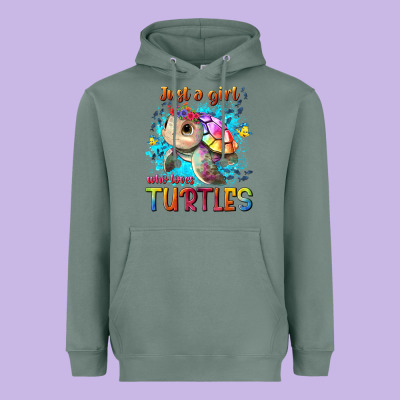 Just A Girl Who Loves Turtles Heavyweight Hoodie Designed By Texasbilliewilder