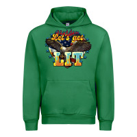 Emerald lets get lit america eagle Urban Hoodie - NancyCooperArtShop