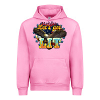 Fuchsia Pink lets get lit america eagle Urban Hoodie - NancyCooperArtShop