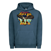 Pigment Midnight Navy lets get lit america eagle Urban Hoodie - NancyCooperArtShop