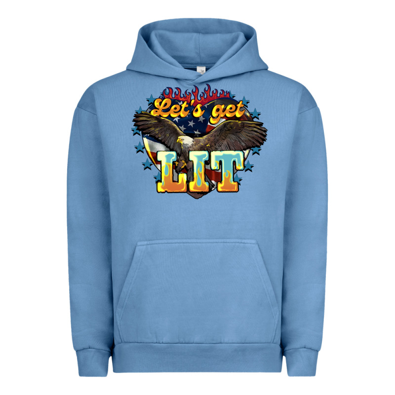 Lets Get Lit America Eagle Urban Hoodie by NancyCooperArtShop | Teevron