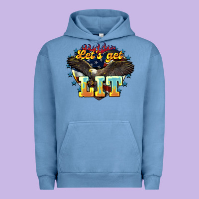 Lets Get Lit America Eagle Urban Hoodie Designed By Nancycooperartshop