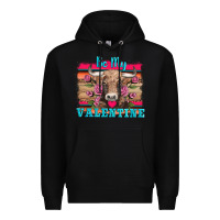 Black be my valentine with cow Premium Hoodie - AdoDesignShop