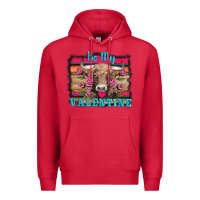 Cardinal be my valentine with cow Premium Hoodie - AdoDesignShop