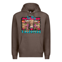 Coffee be my valentine with cow Premium Hoodie - AdoDesignShop
