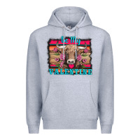 Heather Grey be my valentine with cow Premium Hoodie - AdoDesignShop
