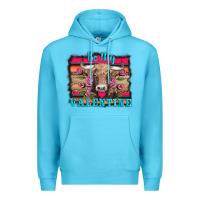 Ocean Blue be my valentine with cow Premium Hoodie - AdoDesignShop