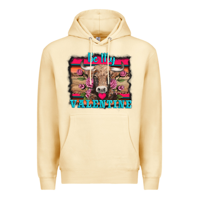 Be My Valentine With Cow Premium Hoodie by AdoDesignShop | Teevron